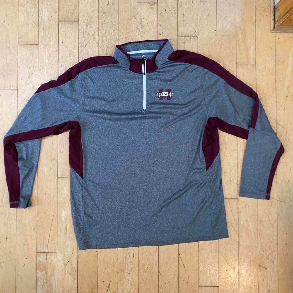 Unbranded Men's Grey and Burgundy Sweatshirt